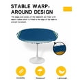 thumbnail image 2 of nqOlkjepod Navy Blue Line Round Tablecloth, Fitted Table Cover with Elastic for 55"-60" Round Tables, Farmhouse Simple Blue Striped Table Cloth Outdoor Indoor Dinning Party Waterproof Tablecloths, 2 of 6