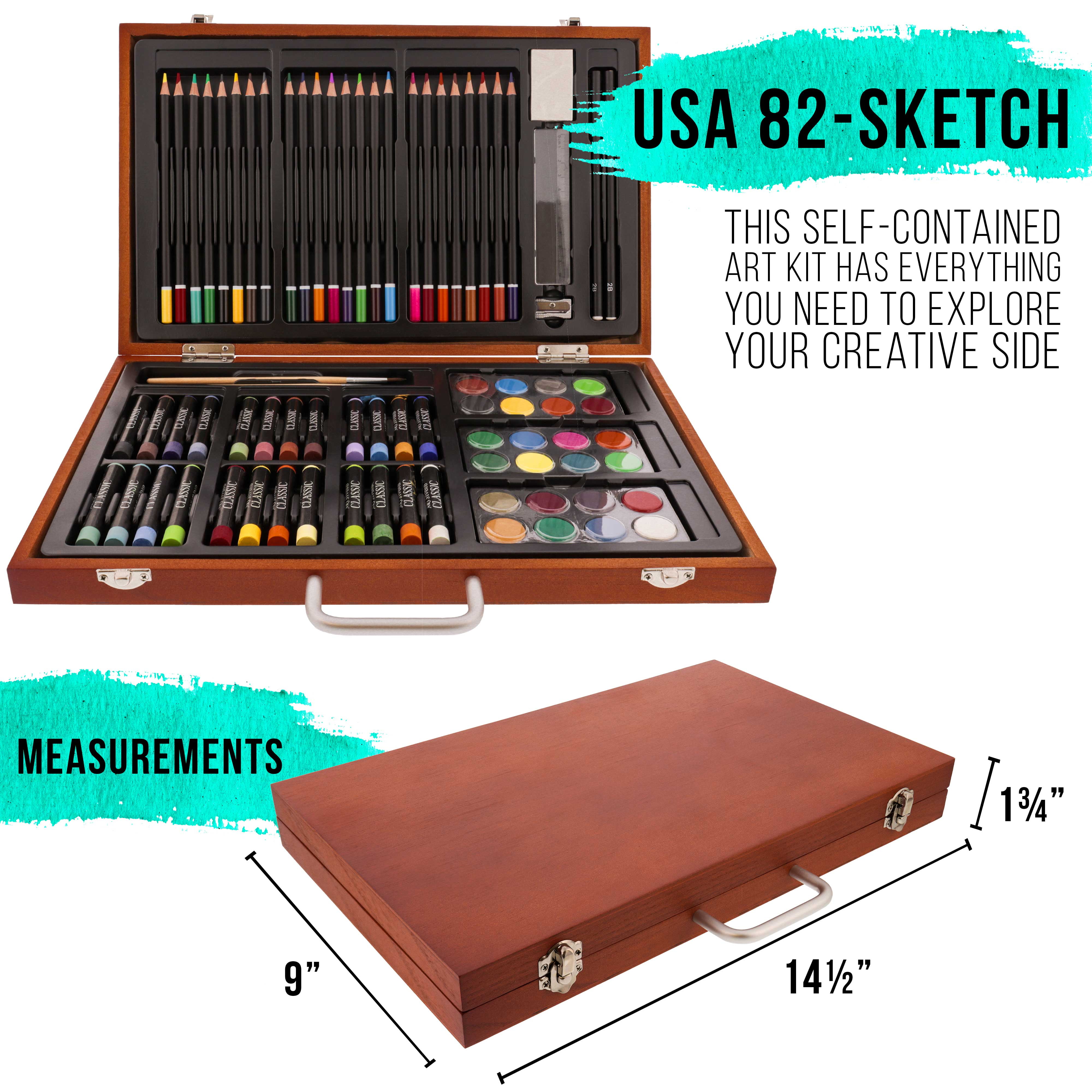 Articause 100+ Art Box Set in Wooden Case - Marker/Oil Pastels/Colored —  CHIMIYA