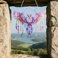 thumbnail image 6 of Owl-Shaped Acrylic Pendant, Colorful Art Decoration With Dreamcatcher Elements, Double-Sided Lightweight Home Decor For Shelves Walls Or Desktop, 6 of 8