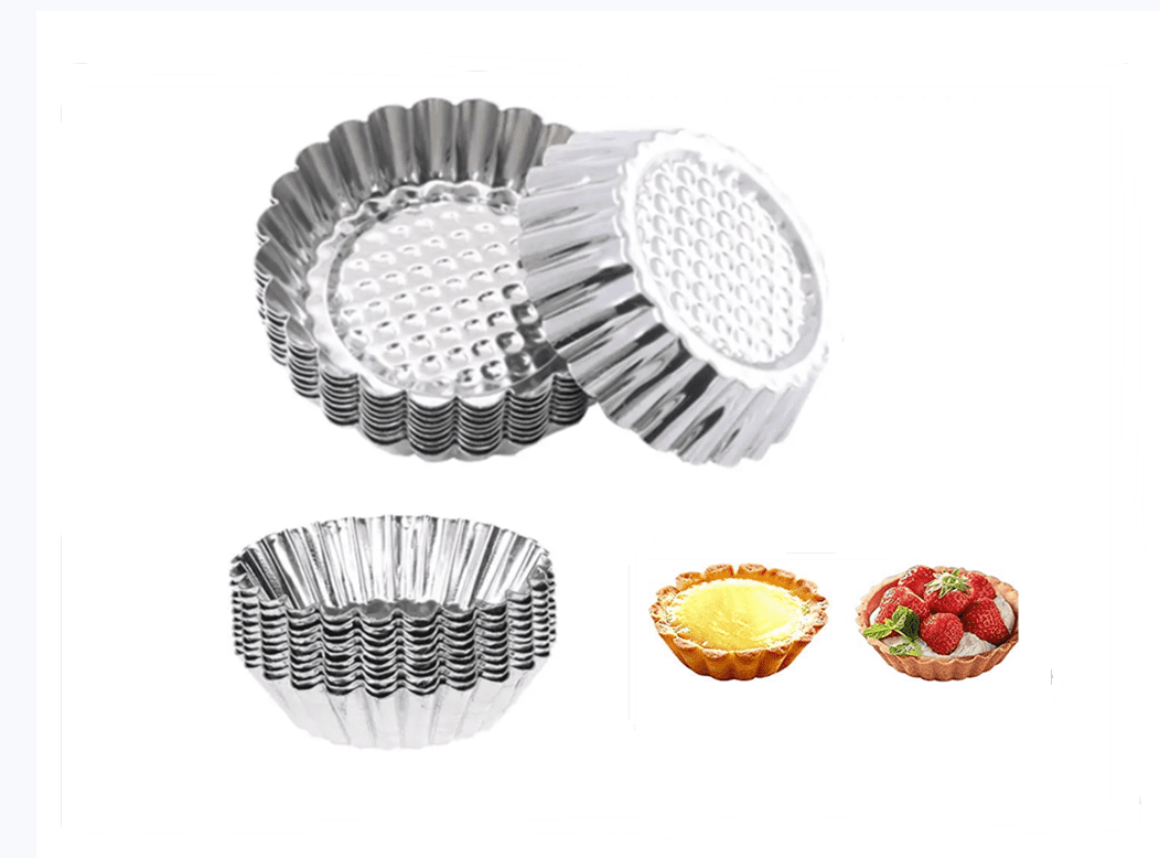 10 Pcs Egg Tart Molds, 3.75Inch Mini Tart Pan for Baking, Aluminum Tins Mould for Tart Shells