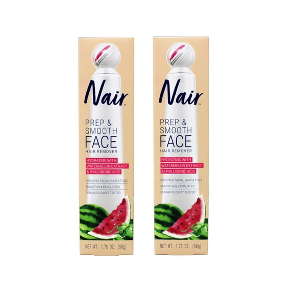 Nair Hair Remover Prep Smooth Face Hair Remover Hydrating, 1.76 Oz., Pack of 2