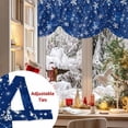 thumbnail image 5 of Navy Blue Christmas Snowflakes Tie Up Valances Curtain, Winter Snowfall Shiny White Adjustable Rod Pocket Short Window Treatment Tie Up Curtains Valances for Kitchen Living Room Bathroom 42x12 Inches, 5 of 9
