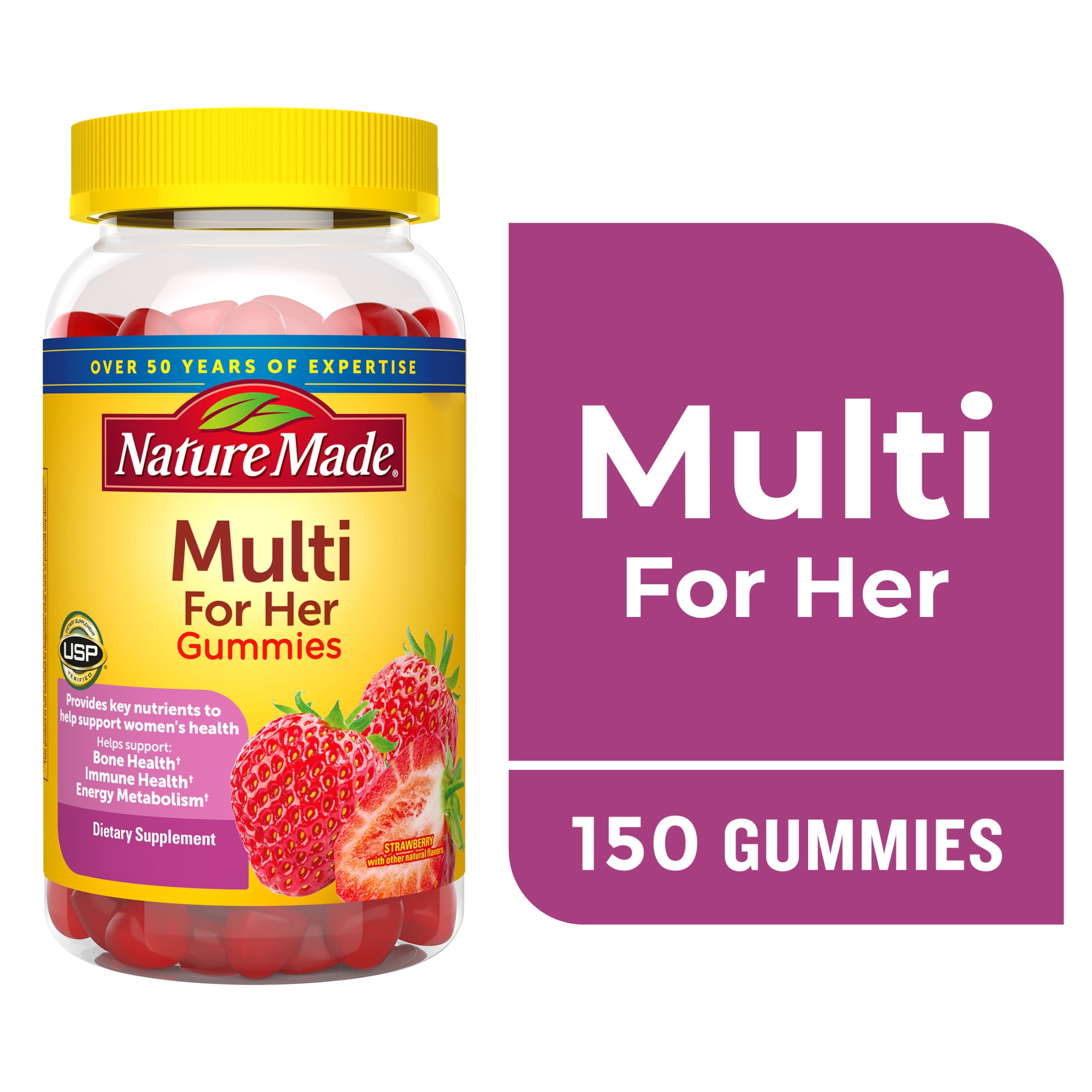 (2 pack) Nature Made Multivitamin For Her Gummies, Women's Multivitamin for Nutritional Support, 150 Ct
