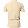 thumbnail image 4 of HAOMEILI Men's Cotton Linen Lace-Up V-Neck Short Sleeve Shirt, 4 of 5