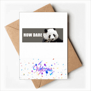 Threatening Panda Art Deco Fashion Welcome Back Greeting Cards Envelopes Blank