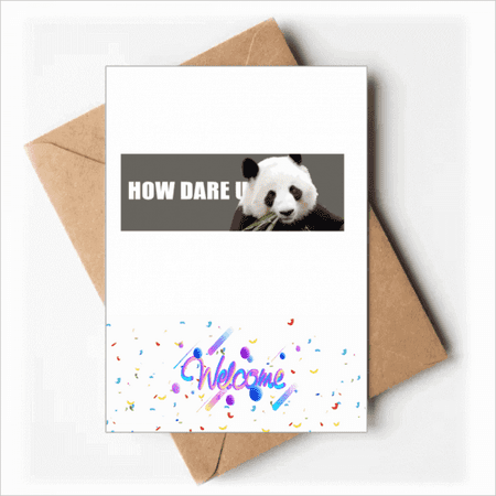 Threatening Panda Art Deco Fashion Welcome Back Greeting Cards Envelopes Blank