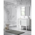 thumbnail image 3 of Lucena Bath 42981 24 in. Decor Cristal Freestanding Vanity 2 Drawer with Ceramic Sink, White & White Glass Handle, 3 of 4