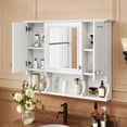 thumbnail image 2 of Bathroom Wall Storage 35'' x 28'' Wall Mounted Bathroom Medicine Cabinet, Modern Bathroom Wall Cabinet with Mirror, Mirror Cabinet with Open Shelves,Bathroom Storage Rack, 2 of 26