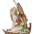thumbnail image 5 of Ebros Autumn Fall Fairy Resting On Fig Leaf Statue 5"Tall Fall Season Fae Pixie, 5 of 7