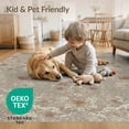 thumbnail image 4 of ODIKA 8'x10' Washable Area Rug Non-Slip Chair-Friendly Mat Vintage Scroll Faded Field Distressed Border Southwestern Boho Flowing Dynamic for Dining Room, Large Office, Lounge, 4 of 7