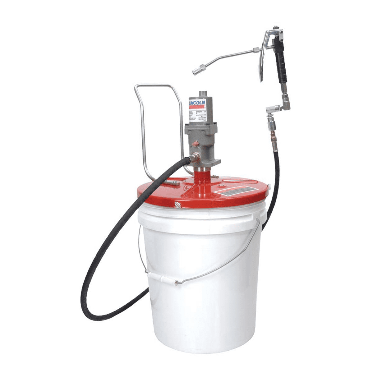 Lincoln 4489 Pneumatic 40:1 Ratio 25-50lb Bucket Grease Pump with 7' Hose