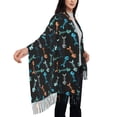 thumbnail image 5 of Cauagu Little Fish Skeleton Print Women Wrap Shawl tassels Scarves Retro Scarf 77.6"X28.3", 5 of 8