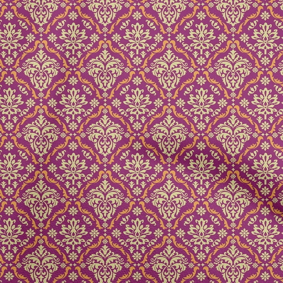 oneOone Cotton Silk Fuschia Pink Fabric Block Fabric For Sewing Printed Craft Fabric By The Yard 42 Inch Wide