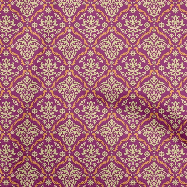 oneOone Rayon Fuschia Pink Fabric Block Sewing Material Print Fabric By The Yard 56 Inch Wide