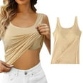 thumbnail image 2 of Youmylove Fashion Tops for Women Shelf Bra Camisoles Adjustable Spaghetti Strap Tank Tops Basic Layer Casual Loose Vest Blouse, 2 of 6