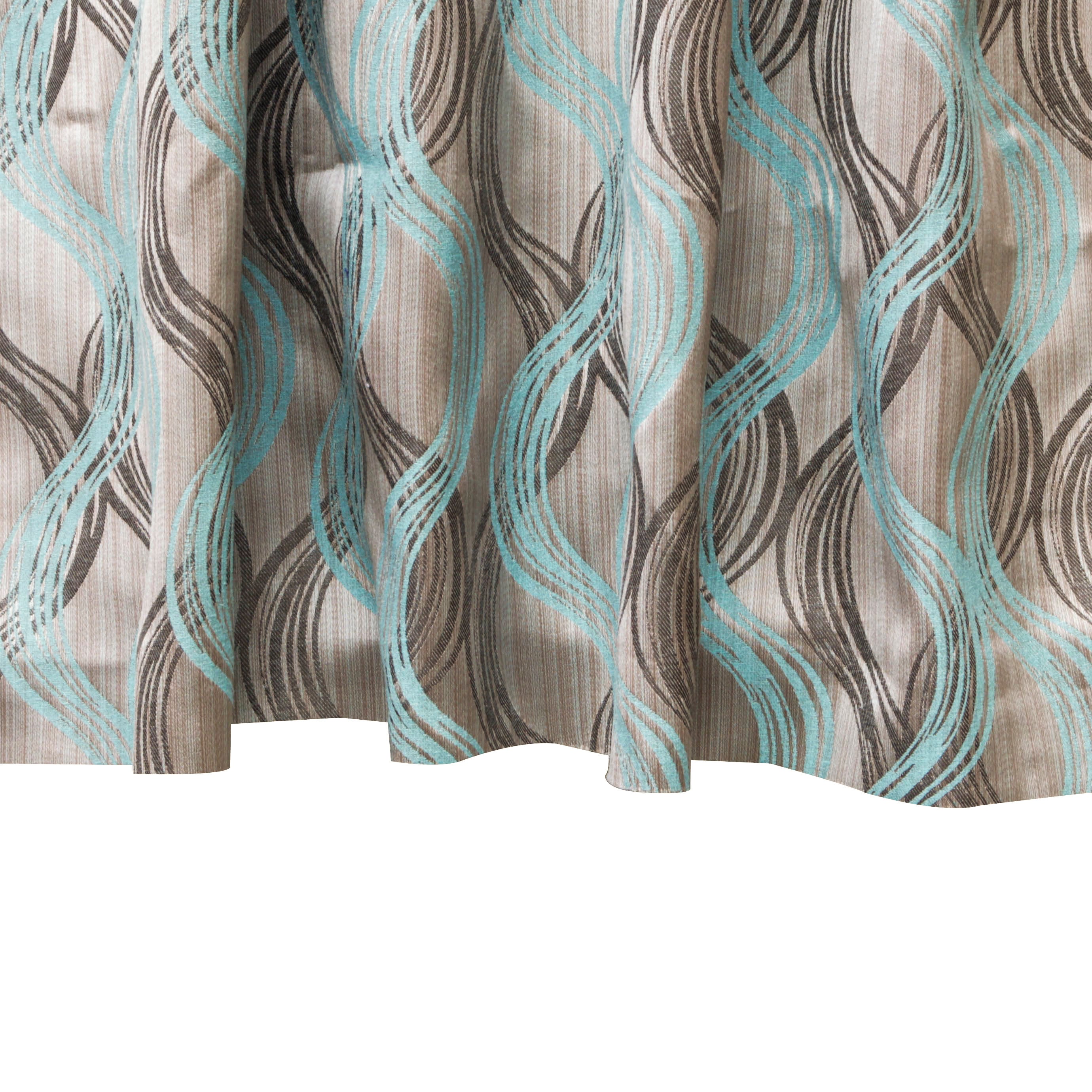 Fabric Mart Direct Aqua Cotton & Jacquard Weave Fabric By The Yard, 48 inches or 122 cm width, 19 Continuous Yards Blue Jacquard Fabric, Stripes, Upholstery Drapery Curtain Wholesale Fabric