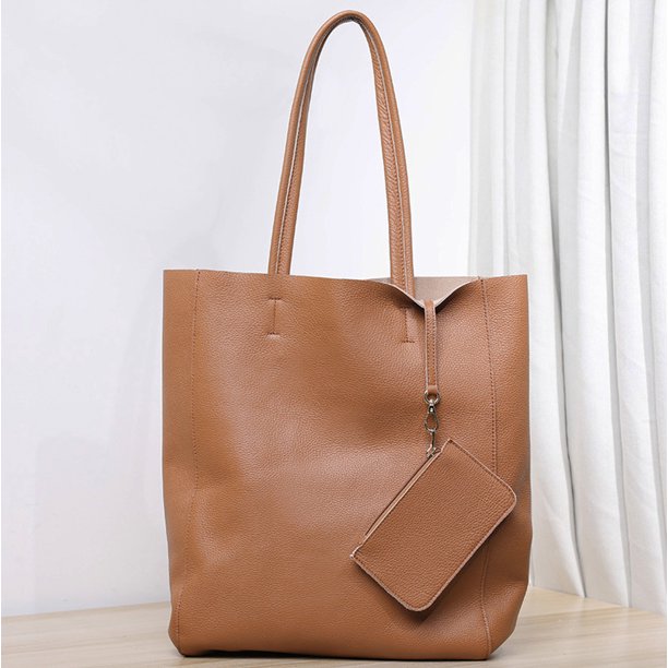 Bolso de mano de gran capacidad, bolso de compras, bolso grande de piel de vaca, bolso de mano de cuero genuino, bolso de compras de un solo hombro