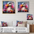thumbnail image 4 of Designart "Neon Colors at the Duck Pond" Animals Framed Wall Art Decor - Modern Grey Duck Living Room Framed Canvas Art, 4 of 6