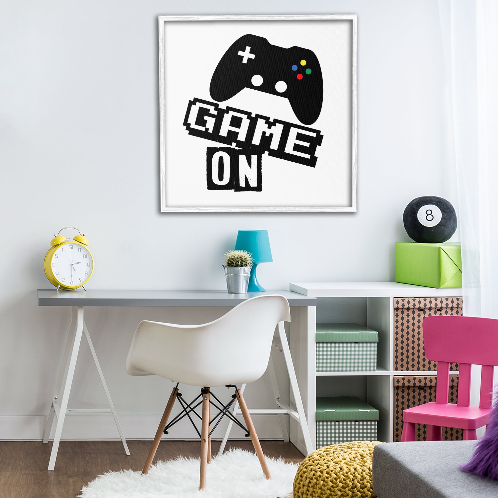 Stupell Industries Playful Game On White Framed Giclee Art, design by Marcus Prime