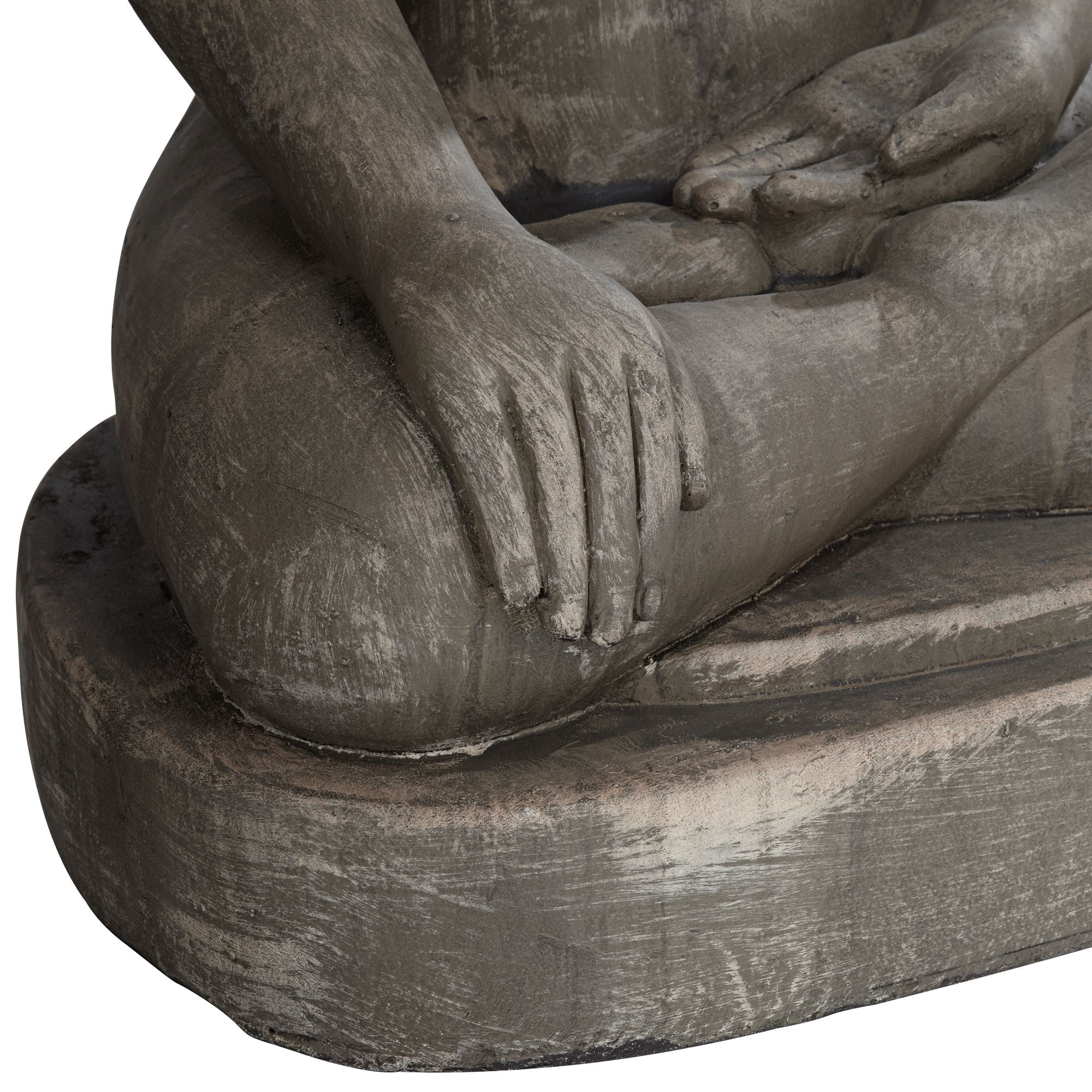 John Timberland Sitting Buddha Statue Sculpture Zen Asian Decor Outdoor Garden Front Porch Light Sandstone Finish 29 1/2" Tall
