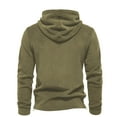 thumbnail image 4 of safuny Men's Solid Color Pullover Casual Soft Fleece Long Sleeve Tops Drawstring Crew Neck Sweatshirts Loose Hoodies Shirts Big&Tall Workout Fashion Green L, 4 of 4