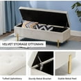 thumbnail image 4 of Andeworld Ottoman with Storage Bench, Modern Velvet Upholstered Rectangular Tufted Footstool Bench, Large Storage Bench for Bedroom,Living Room,Entryway (Ivory), 4 of 7