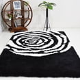 thumbnail image 3 of Rugsotic Carpets Hand Tufted Shag Polyester Eco-Friendly Area Rugs - 5'x8', Rectangle, Black White, Plain Solid Design, High Pile Handmade Anti Skid Rugs for Living Room, Bed Room K00006, 3 of 5