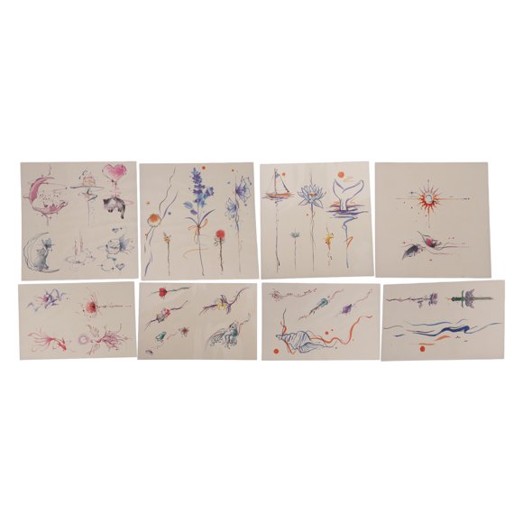 Unique Bargains 1 Set Realistic Fake Tattoos Sketch Temporary Tatto for Adult Assorted Color