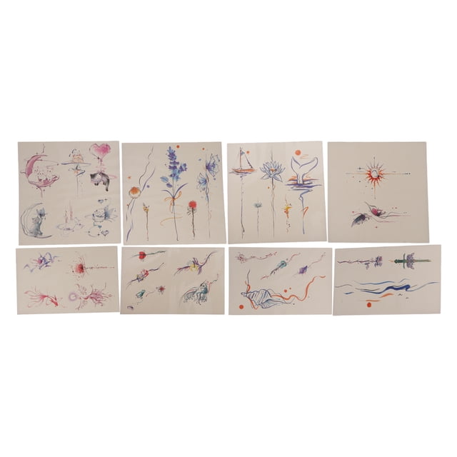 Unique Bargains 1 Set Realistic Fake Tattoos Sketch Temporary Tatto for Adult Assorted Color