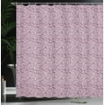 thumbnail image 4 of Ambesonne Floral Shower Curtain, Clutter of Roses in Monotone, 69"Wx84"L, Plum and White, 4 of 5