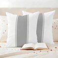thumbnail image 4 of Pack of 2 Outdoor Pillow Covers 24x24 Inch Waterproof Gray Solid Color Texture Throw Pillow Covers,Decorative Couch Pillow Shams Protectors Simple Grey Stripes Patio Garden Pillowcases Cushion Covers, 4 of 8