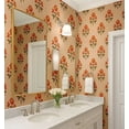 thumbnail image 3 of S4Sassy Peel And Stick Wall Covering, Floral Print Removable Wall Wrap - Orange Mural For Vintage Farmhouse Decor, Bathroom, Laundry Room - Self-Adhesive Removable Wallpaper Vinyl (25"X 60"), 3 of 9