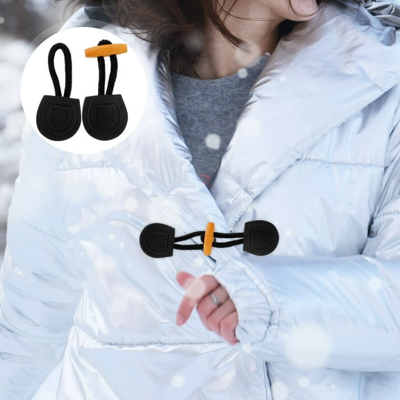 HONITANO 6Pairs Synthetic Materials Coat Closures Black For Diy Craft Projects And Sewing