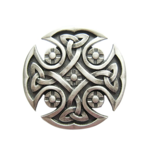 Vintage Silver Plated Celtic Knot Cross Belt Buckle