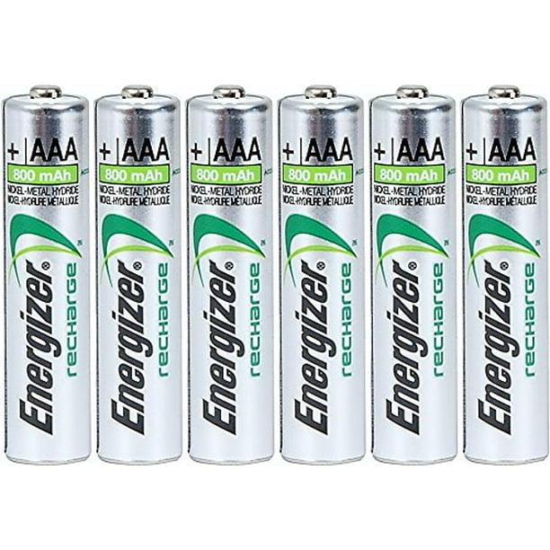 Energizer AAA Rechargeable NiMH Battery 800 mAh 1.2V x six (6) - Walmart.com