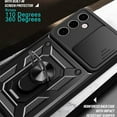 thumbnail image 5 of for Samsung Galaxy A24 4G Case with Slide Camera Cover for Men, Military Grade Drop Protective Phone Cover Case with Ring Kickstand for Samsung Galaxy A24 4G SJ Rose Gold, 5 of 8