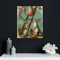thumbnail image 5 of Nawypu  Wood Sign, Ready to Hang Wall Decor, Easter Greetings in German, Rabbits Painting an Egg, Vintage Artwork, 5 of 5