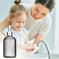 thumbnail image 4 of Stripe Glass Soap Dispenser, Liquid Hand Soap Dispenser, Rustproof Pump for Kitchen & Bathroom, Home Decoration (Gray), 4 of 6