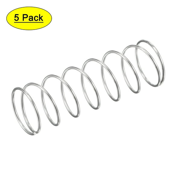 18mmx1mmx50mm 304 Stainless Steel Compression Spring 5.9N Load Capacity 5 pcs