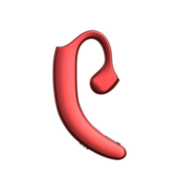 Injueey Auricular compatible con Bluetooth con micrófono Cancelación de ruido Fitness Jogging Auricular Control de volumen Auriculares de audio Cables de audio/vídeo Rojo