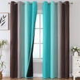 thumbnail image 1 of Cortinas opacas Estelar Textiler, marrón y verde azulado degradado, 132 x 213 cm, 1 of 9