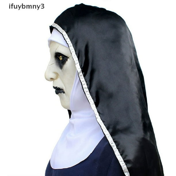 Máscara De La Monja Valak Deluxe Funidelia - Disfraz De Terror Oficial Para Halloween Y Fiestas (color Blanco, Látex)