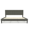 thumbnail image 7 of BONSOIR FULL Size Bed Frame Upholstered Modern Low Profile Platform with Tufted Headboard No Box Spring Needed Linen Fabric Charcoal Gray, 7 of 7