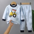 thumbnail image 2 of Bovxnpu Boys Girls Outfits Set 2 Piece Loungewear Set, Boys Long Sleeve Shirt and Pants Set for Toddlers Girls Fall Clothes Home Clothes 1-2 Years, 2 of 3