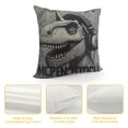 thumbnail image 4 of Decorative Throw Pillow Cover for Couch Sofa,Dino Music Fan Dinosaur Tyrannosaur in Headphones Prints Design for Make Some Noise Funny Graphic Home Decor Pillow case, 4 of 5