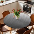 thumbnail image 3 of Grey Ombre Fitted Tablecloth with Elastic Edged, Round Table Cloth for Dining Table, Contemporary Gradient Abstract Art Waterproof Oil Proof Table Cover for Indoor Outdoor 45"-54", 3 of 8