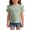 Green, variant on EnJoCho Girls Tops Ruffl𝖾 Short Sleeve Spring Fashion Shirts Casual Soli𝖽 Crew Neck Lightweight Shirts Summer Active Cute Tops Teen Girls Plain Tops Back-To-School