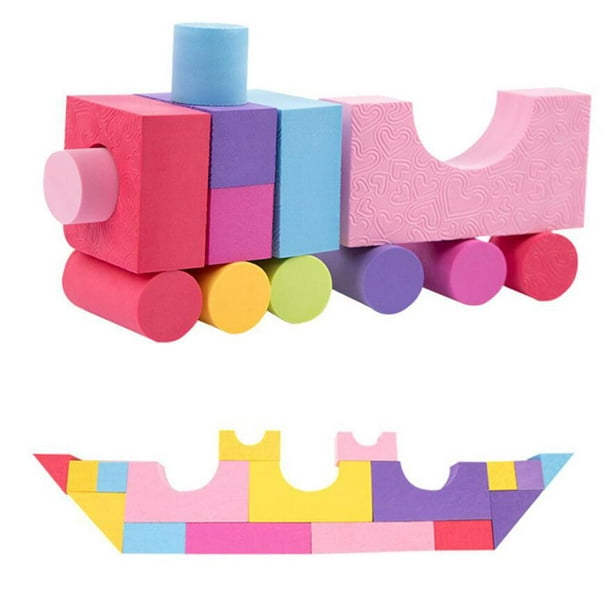 Lipstore 50pcs Foam Building Blocks Foam Blocks Game Playset Kid Educational Assembled Toy Christmas Gift Multicolor As Described