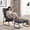 Gray, variant on Omniberg Outdoor Lounge Chair with Ottoman, Oversized Papasan Chair with Puffy Cushion and Foot Rest, Comfort Patio Lounger for Yard Deck Garden and Indoor Use, White
