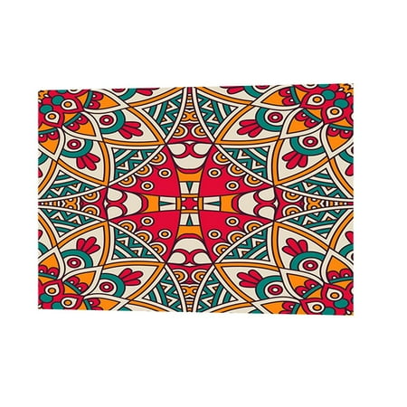 

Rectangle Heat-resistant Placemats Tablecloth Dining Cover Decor 55 x78 Bohemia Rhombus Red